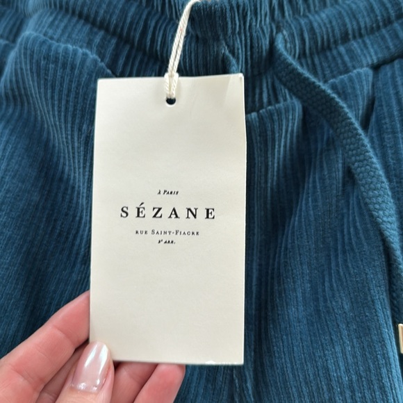 Sézane High Waist Blue Shorts Relaxed Fit - Picture 8 of 8